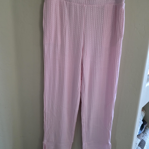 Pink Textured Pants - Picture 1 of 7